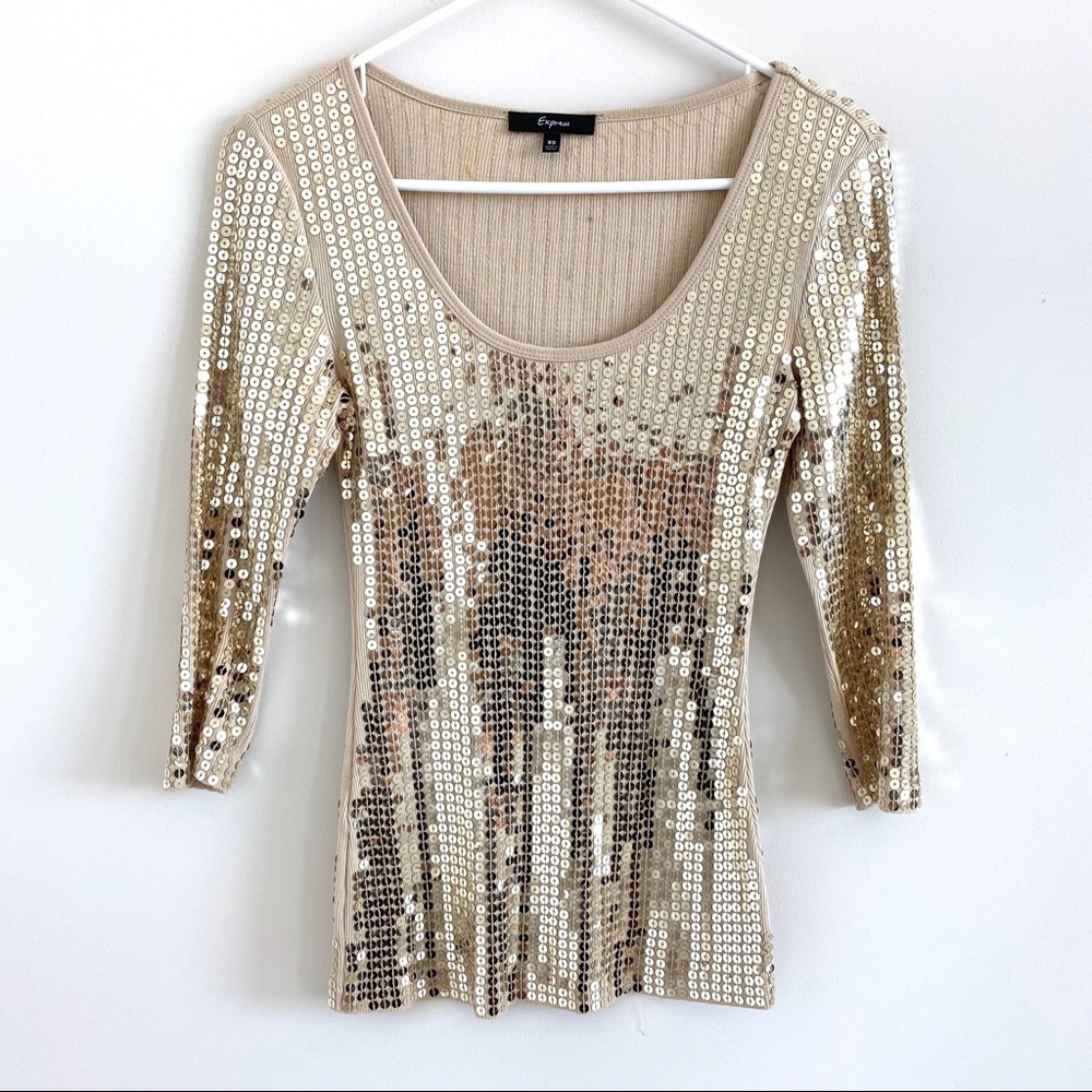 Gold Sequin Top